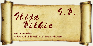 Ilija Milkić vizit kartica
